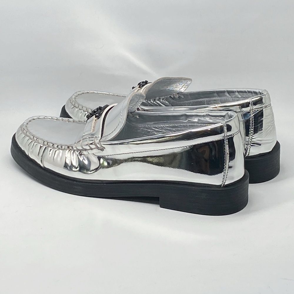 Jimmy Choo Addie JC Logo Metallic Loafer size 38 - Picture 5 of 13